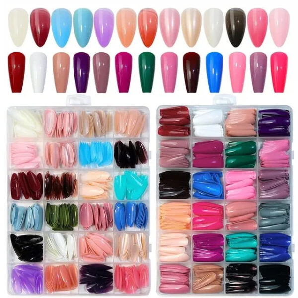 288 PCs colorful nails box (Random Colors)